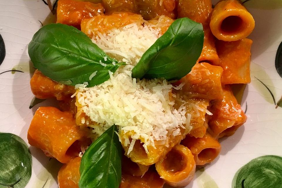 Rigatoni mit Tomaten-Wodka-Sauce