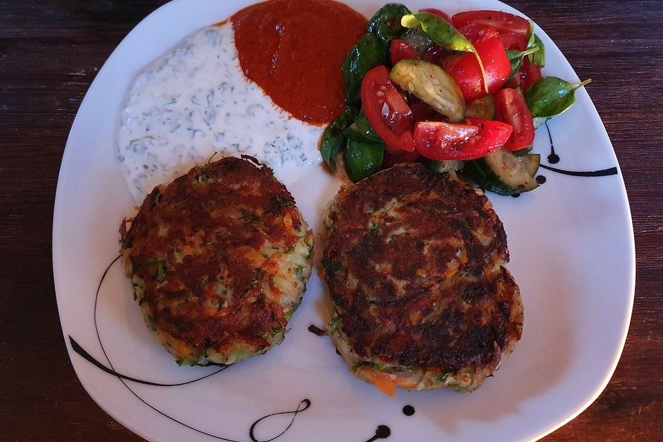 Zucchini-Karotten-Kartoffel Puffer