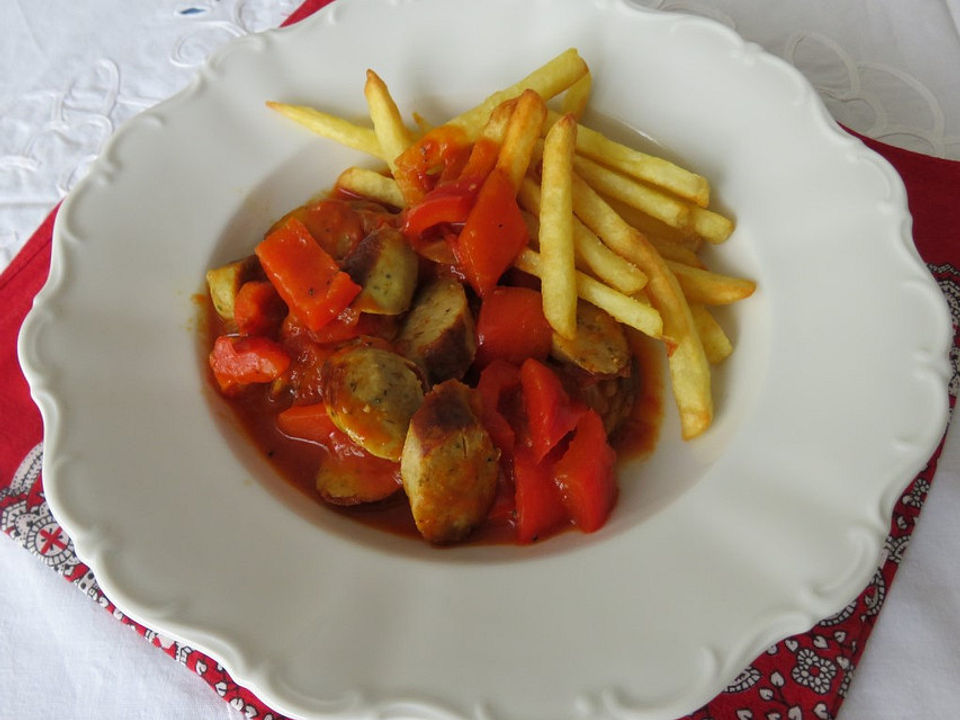Schnelles Würstchengulasch mit Paprika| Chefkoch