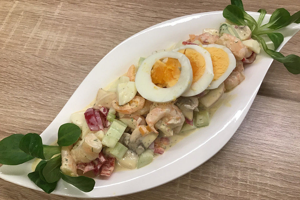 Eier-Garnelensalat