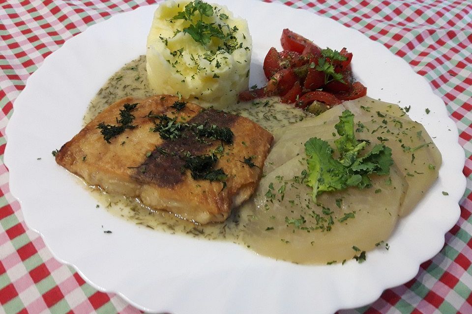 Lachsfilet mit Honig-Dill-Sauce