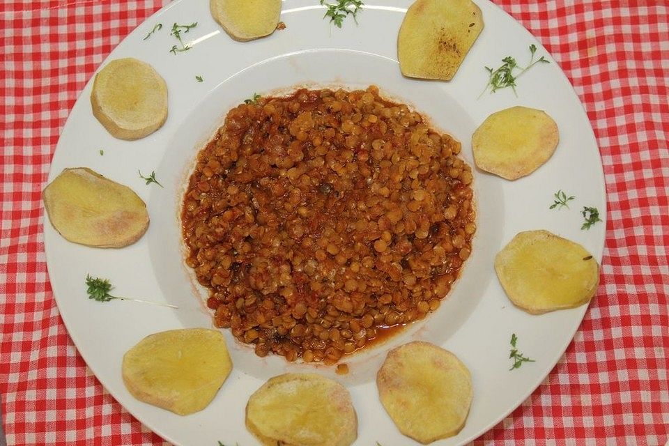 Masala-Kartoffeln mit Rote-Linsen-Dal