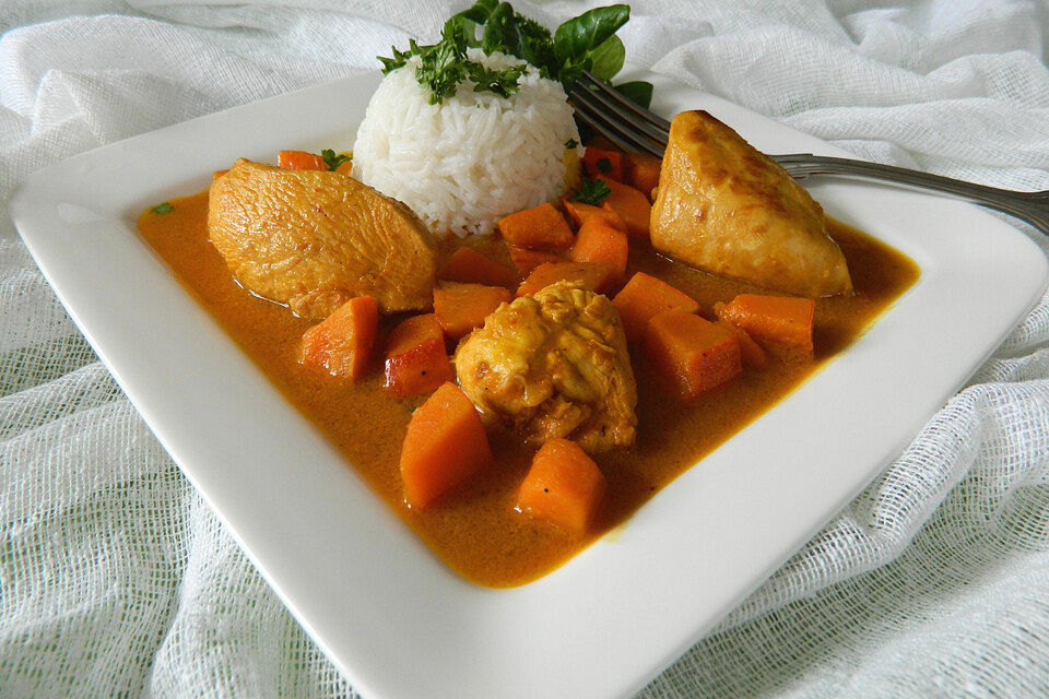 Kürbis-Hähnchen-Curry