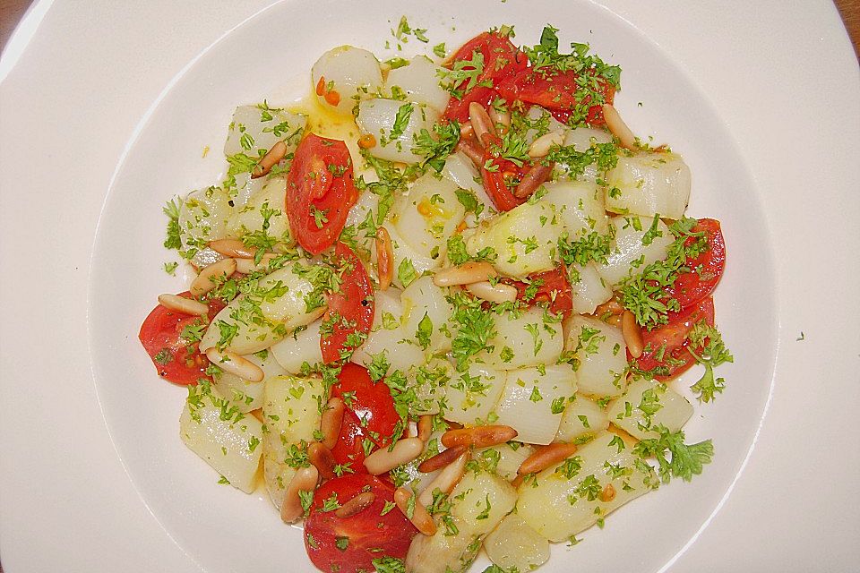 Italienischer Spargelsalat mit Hähnchenleber