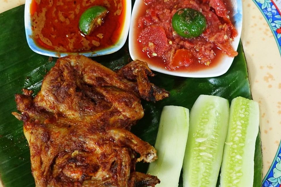 Frittiertes Huhn auf Kalasan Art - Ayam Goreng Kalasan