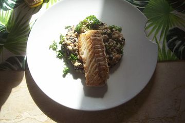 Belugalinsen-Reispfanne