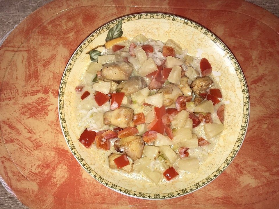 Hahnchen Curry Mit Kokosmilch Von Tigernuss Chefkoch 