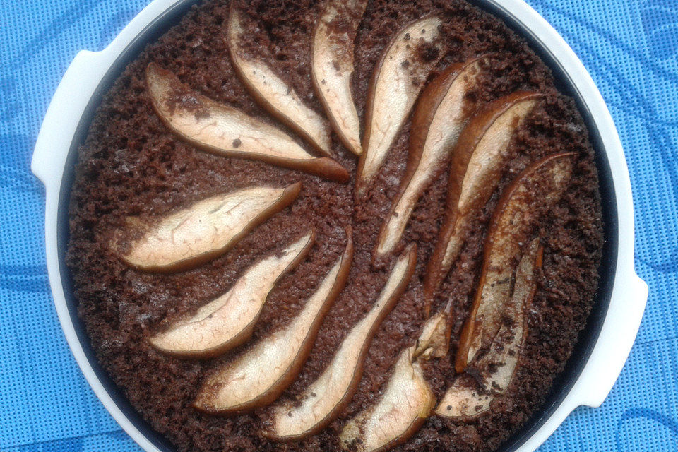 Schoko-Birnenkuchen mit Ingwer