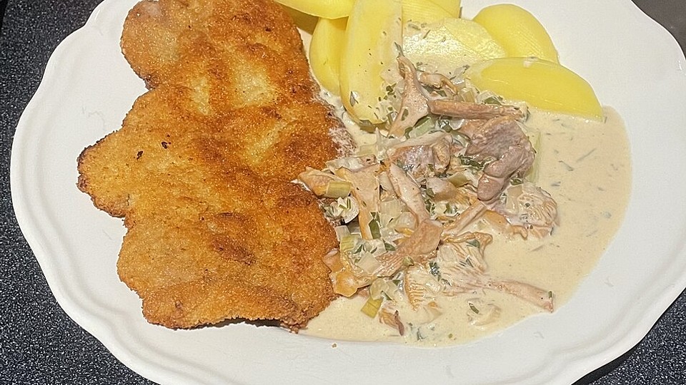 Wildschnitzel mit Pfifferlingsrahm | Recipe Cart