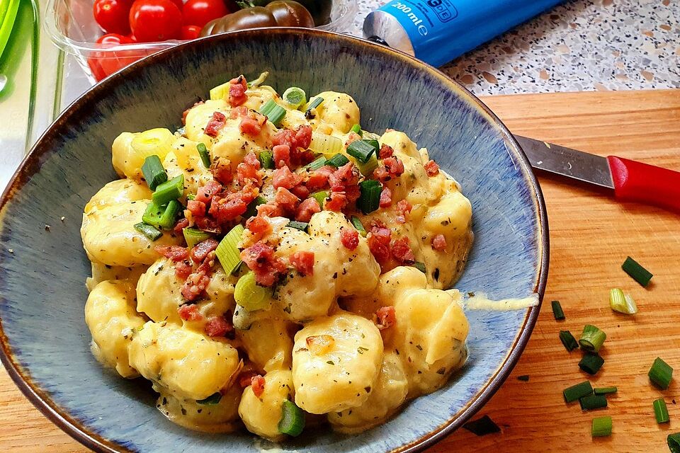 Gnocchi in Senfsahnesauce mit Speck