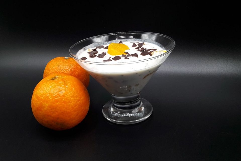 Mandarinendessert mit Schokosplittern