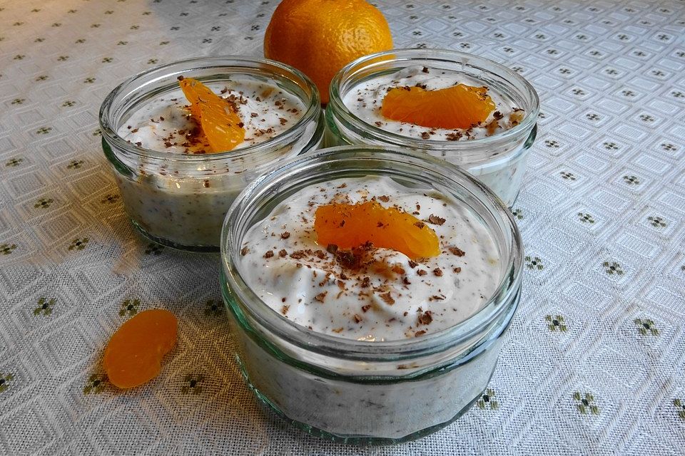 Mandarinendessert mit Schokosplittern