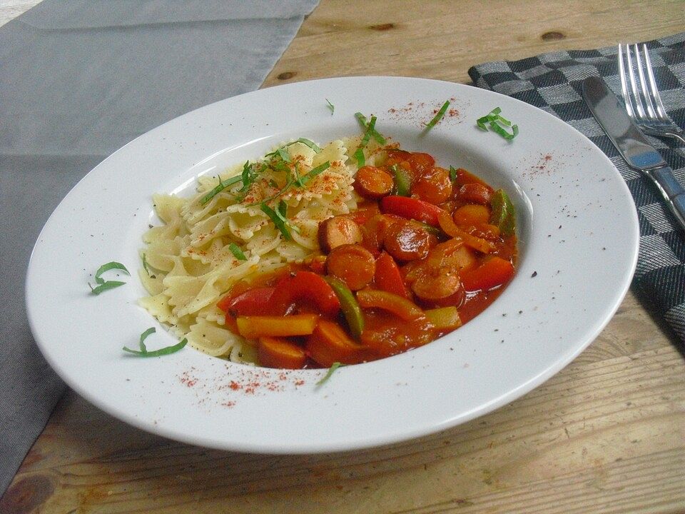 Paprika - Würstchenpfanne| Chefkoch