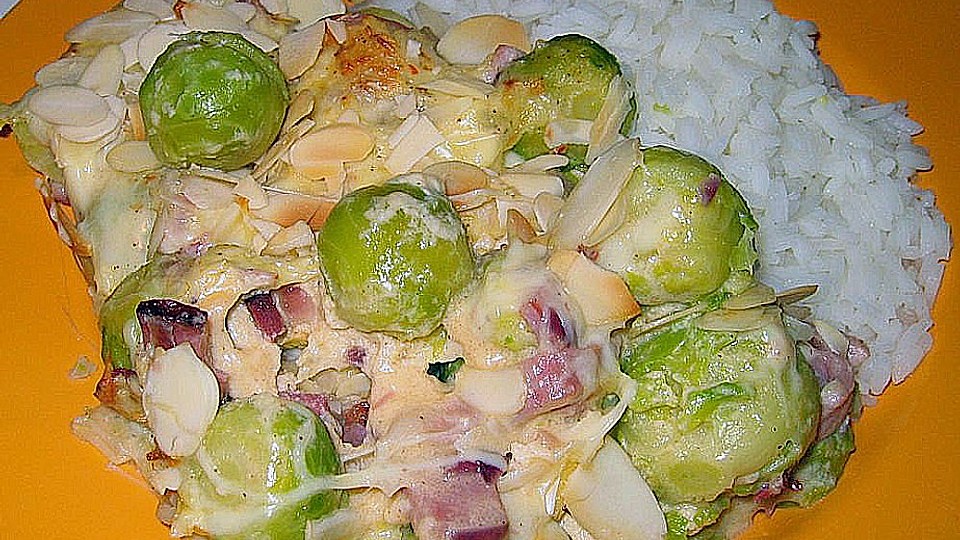 Rosenkohlgratin Mit Speck Und Mandeln Von Schmiddi Chefkoch 
