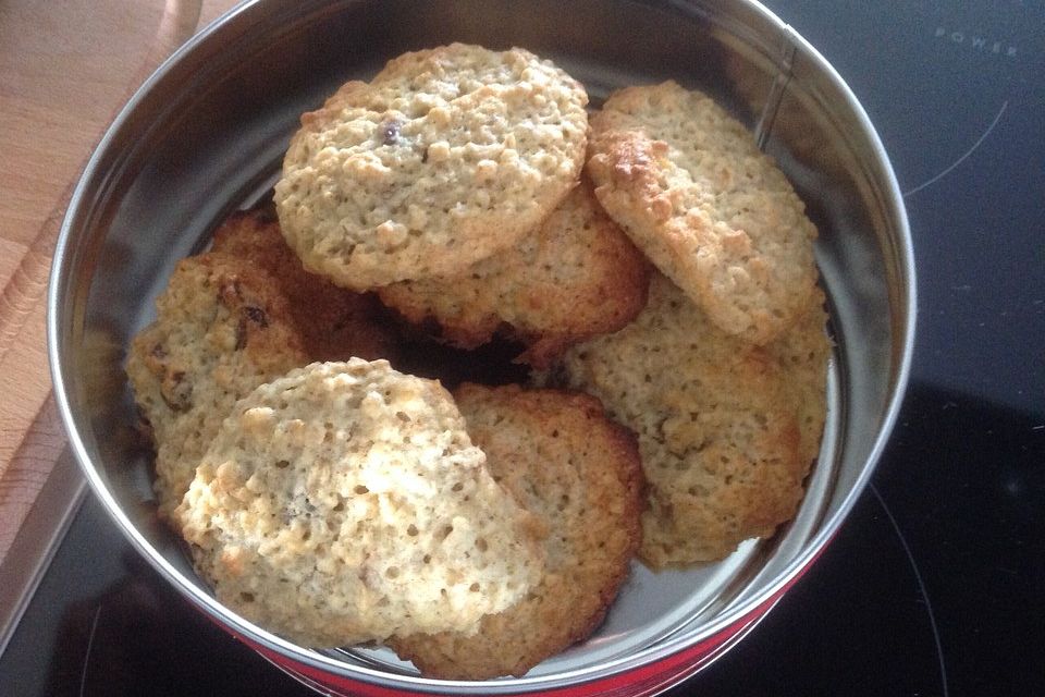 Nutella-Bananen-Cookies mit Haferflocken