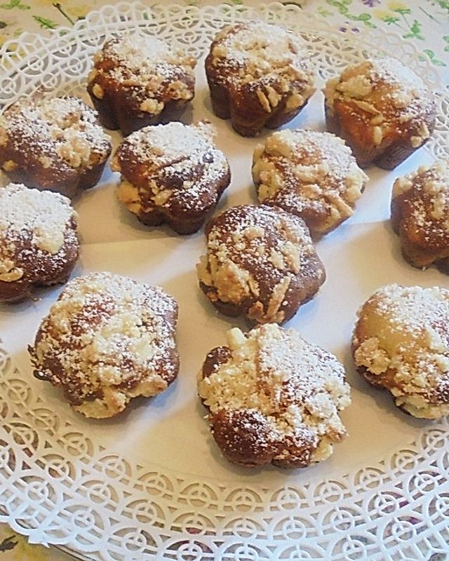 Pfirsich-Quark-Muffins mit Streuseln