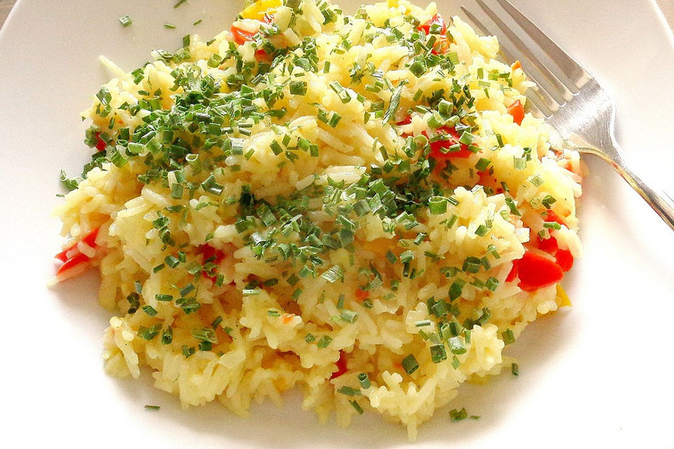 Süßer Reis mit Paprika