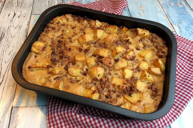 Veganes Kartoffel-Rosenkohl-Gratin von energybird| Chefkoch