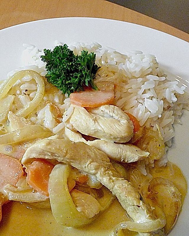 Curryfleisch mit Reis