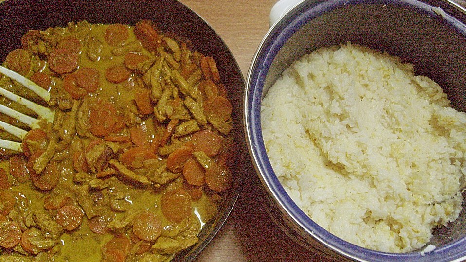 Curryfleisch mit Reis von Katzenaugen