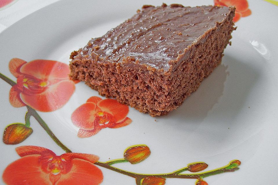 Schokoblechkuchen mit Zimt (ohne Butter, ohne Eier)