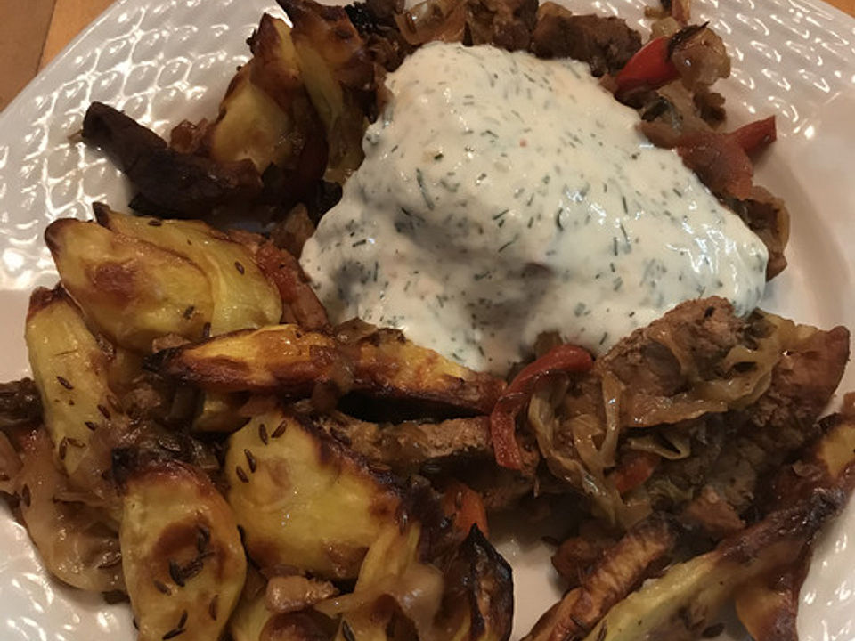 Kohl-Schnitzel-Pfanne mit Senfdip von melanieda85| Chefkoch