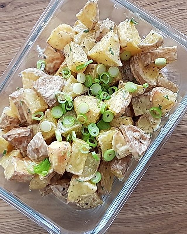 Baked Kartoffelsalat mit veganem Mayodressing