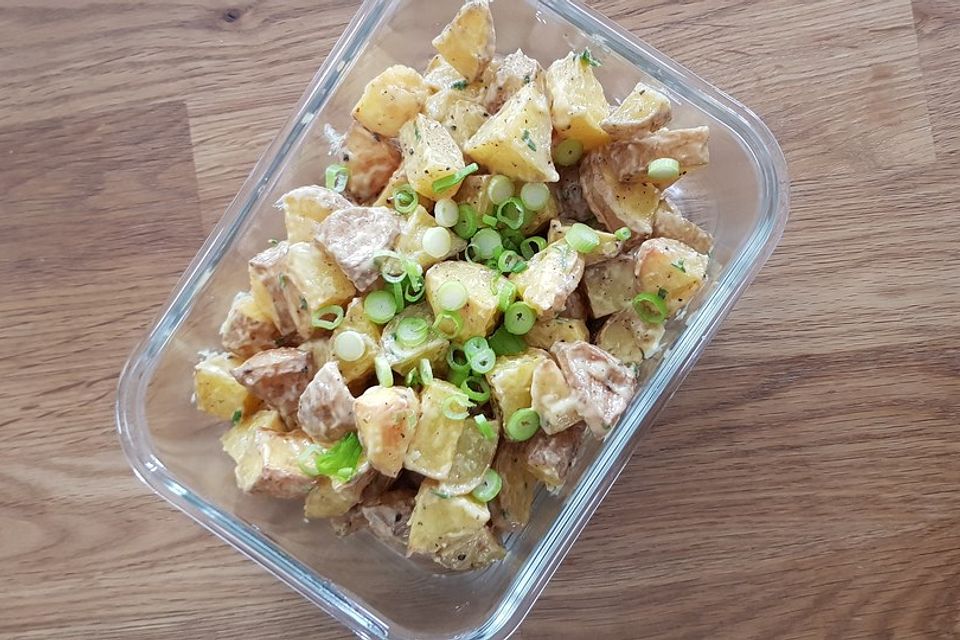 Baked Kartoffelsalat mit veganem Mayodressing