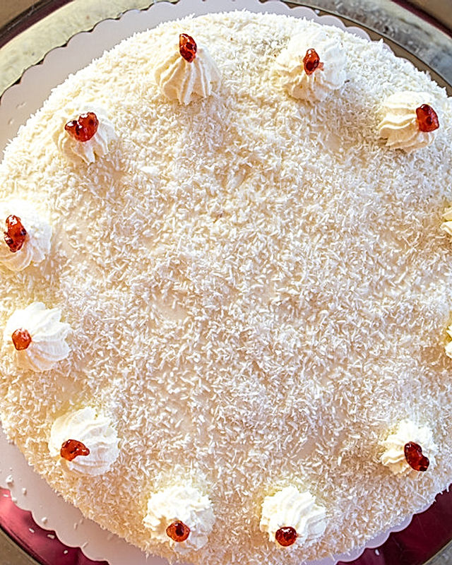 Kokosflocken-Torte mit Johannisbeergelee