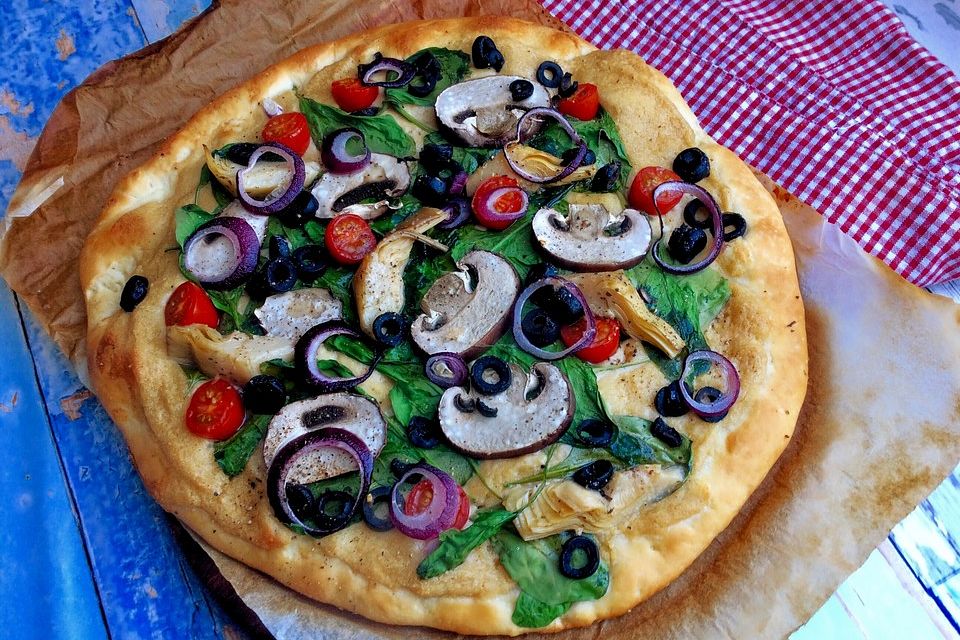 Vegane Hummuspizza