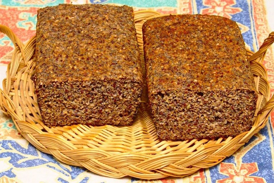 Low Carb Brot mit Topfen und Saaten