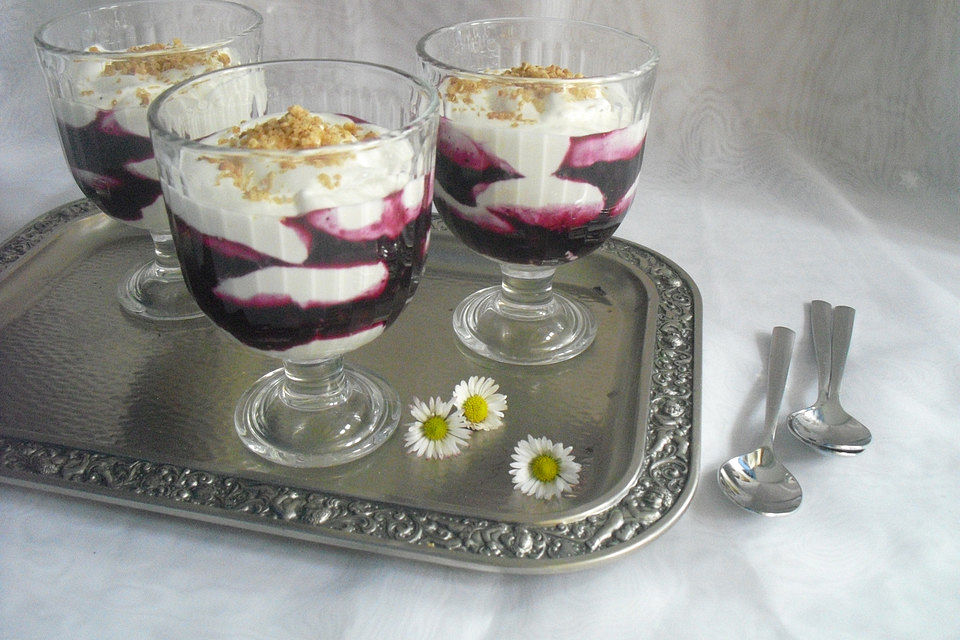 Heidelbeer-Quark-Dessert