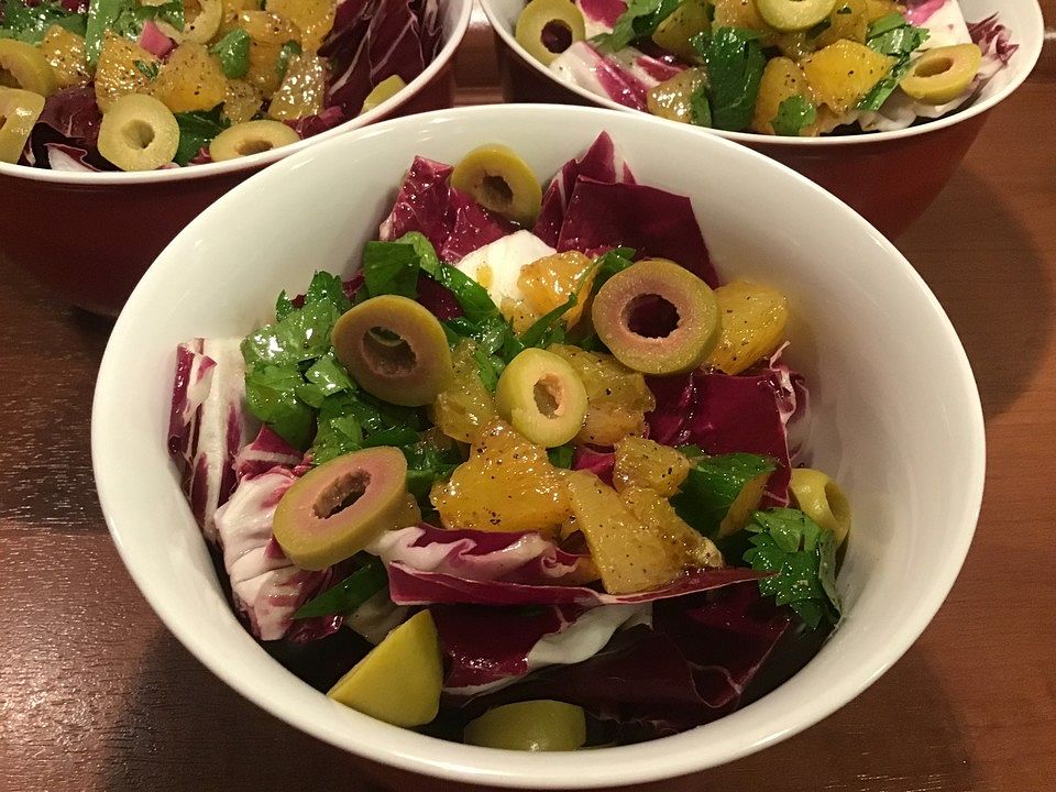 Mediterraner Radicchio-Orangen-Salat mit Oliven von Cathy111| Chefkoch