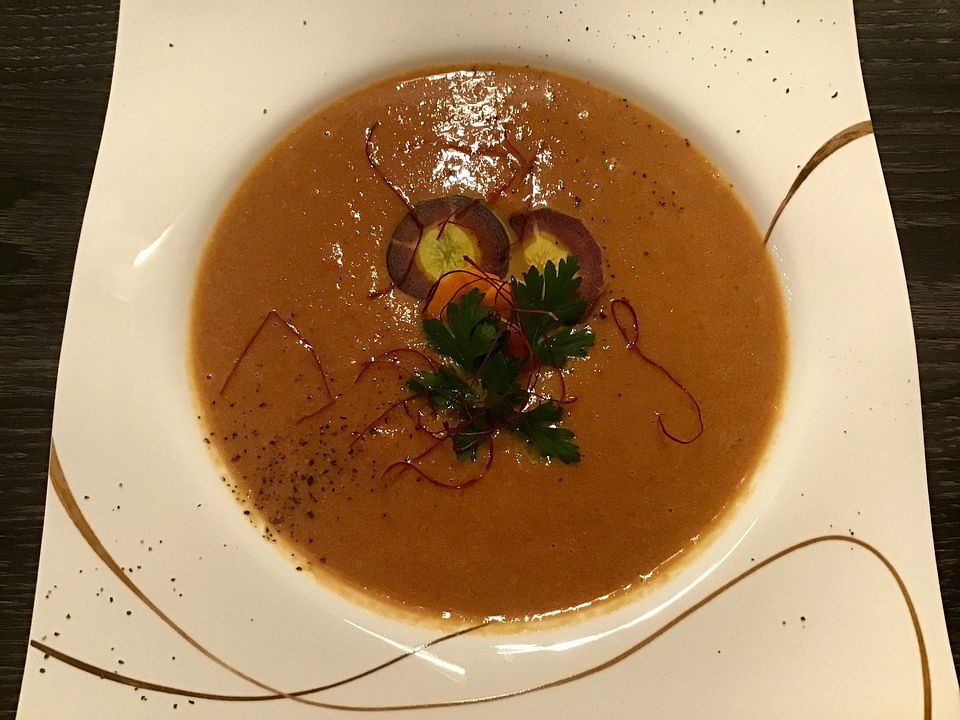 Zweierlei Möhren-Kokos-Mandarinen-Suppe von Cathy111| Chefkoch