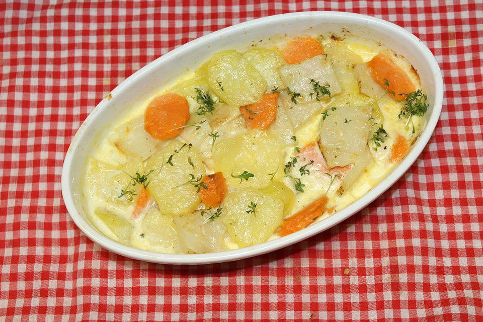 Sellerie-Süßkartoffel-Gratin à la Gabi