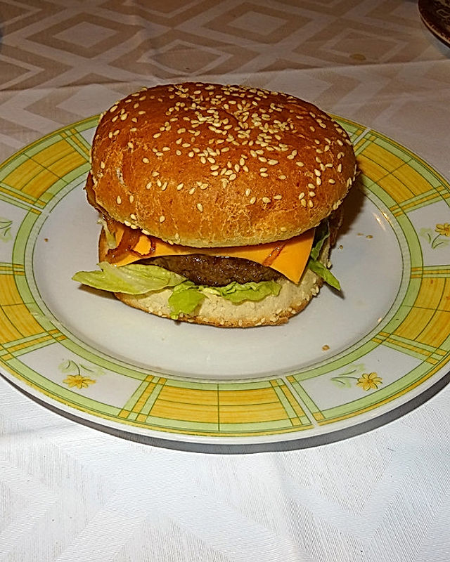 1/4 Pfünder Cheeseburger mit Röstzwiebeln à la Didi