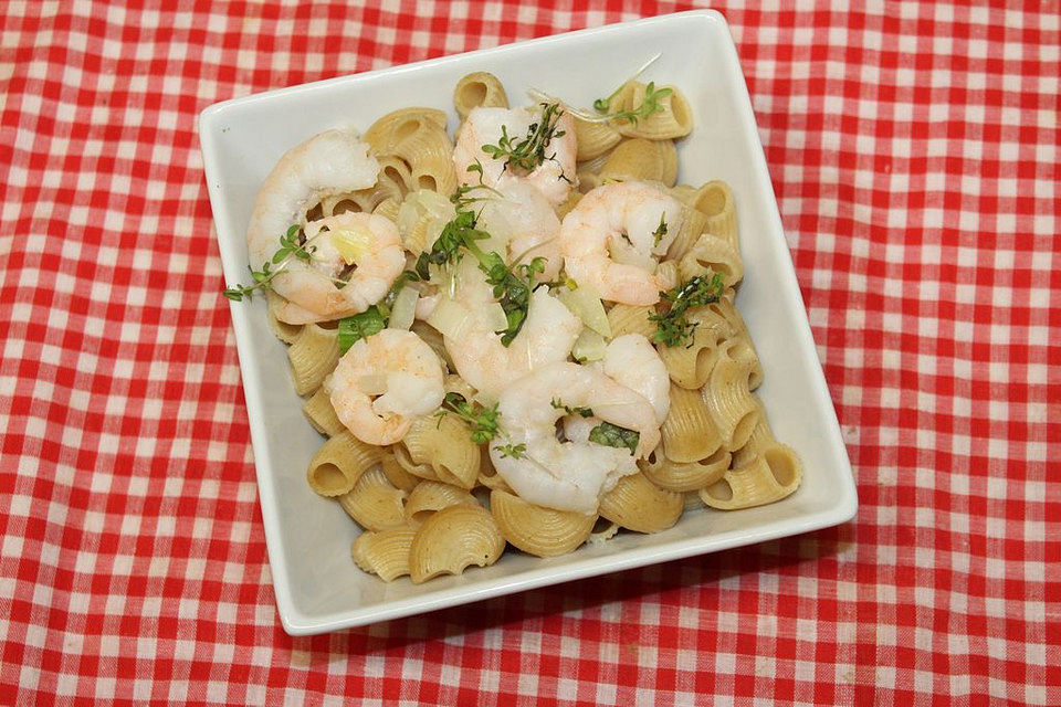 Penne aglio olio e scampi