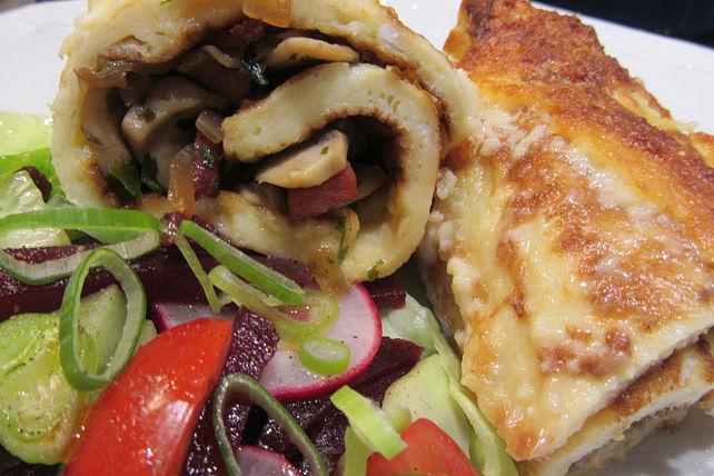 Buttermilchpfannkuchen mit Pilzfüllung von Barbabietola| Chefkoch Buttermilchpfannkuchen mit Pilzfüllung von Barbabietola| Chefkoch