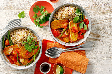 Spicy Tempeh-Soja-Reispfanne