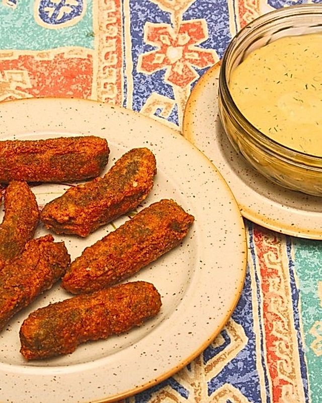 Fried Pickles – frittierte Gewürzgurken mit Ranch Dressing
