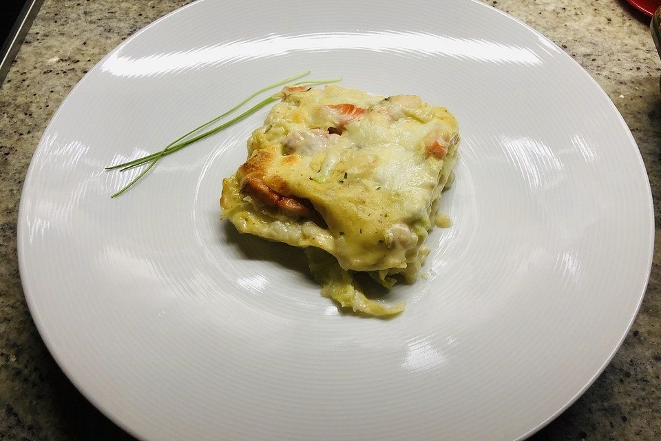 Wirsing-Lachs-Lasagne