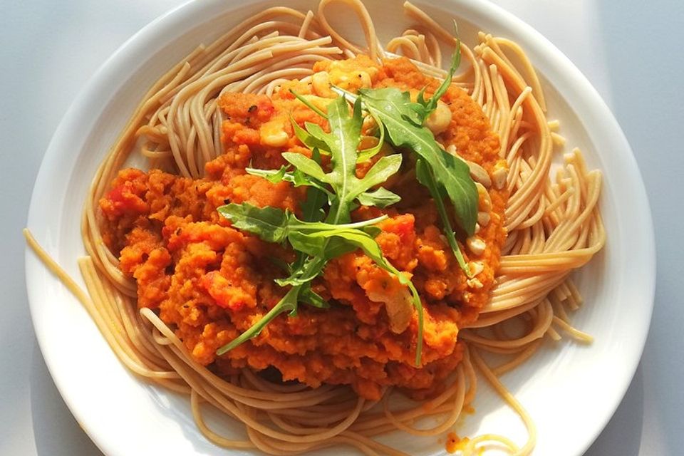 Spaghetti mit feiner Kürbissauce