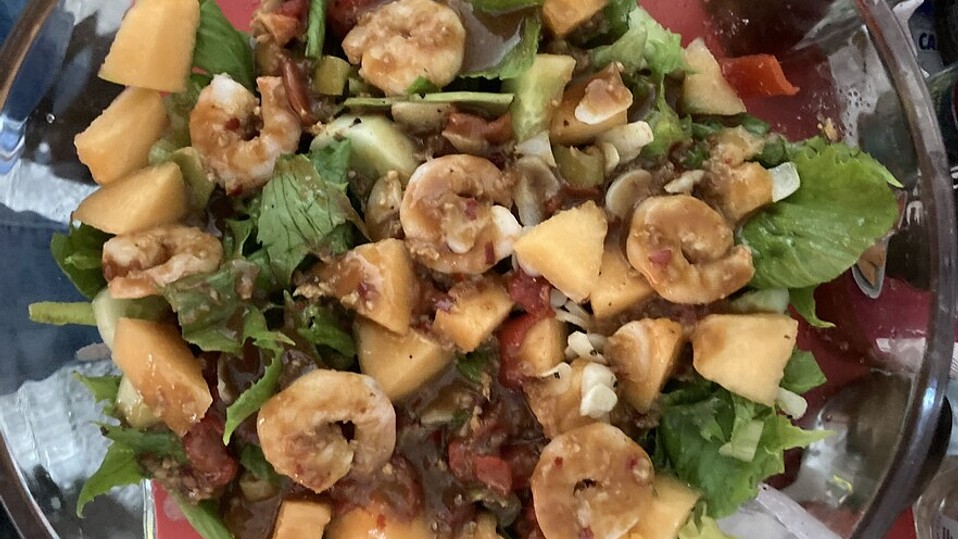 Eisbergsalat mit Krabben und Honigmelone von Frommberger