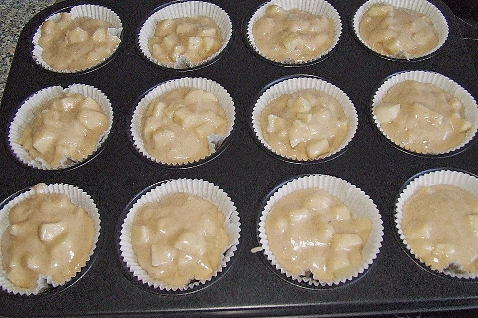 Apfel - Marzipan - Muffins