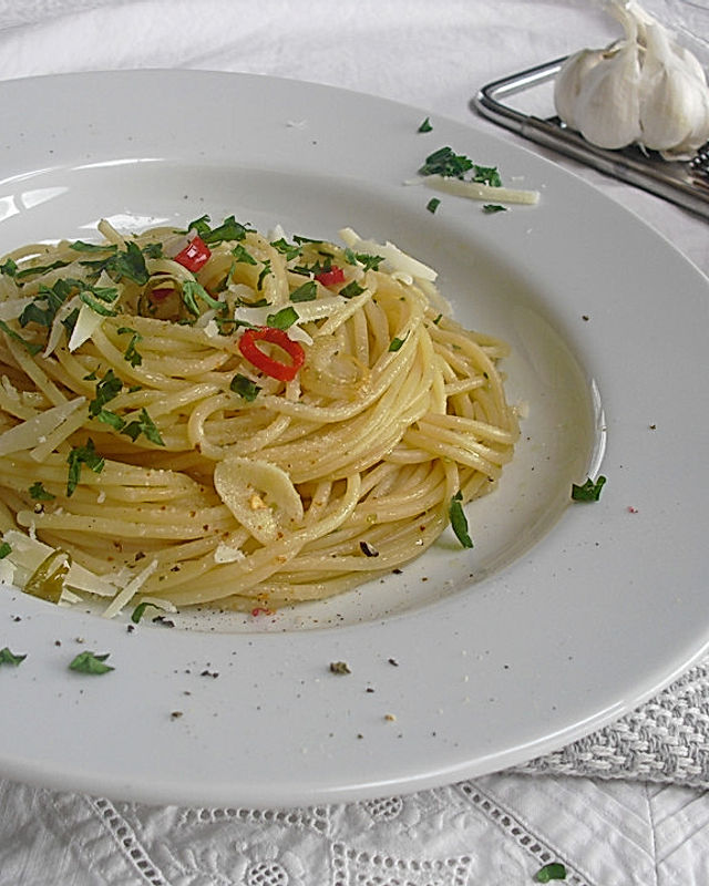Spaghettini aglio e olio wie in Italien