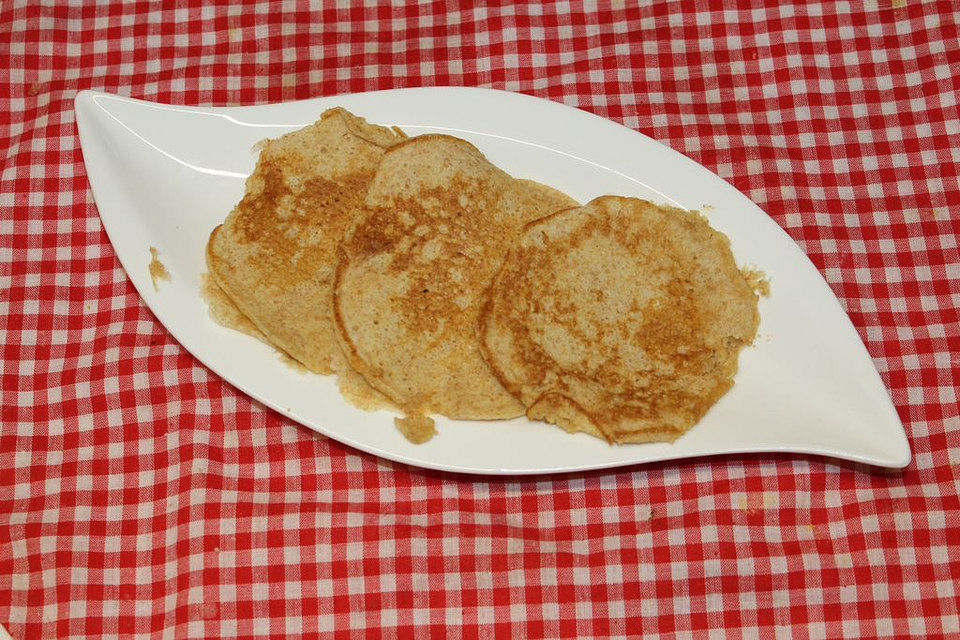 Pancakes mit Johghurt, Proteinpulver und Dinkelmehl