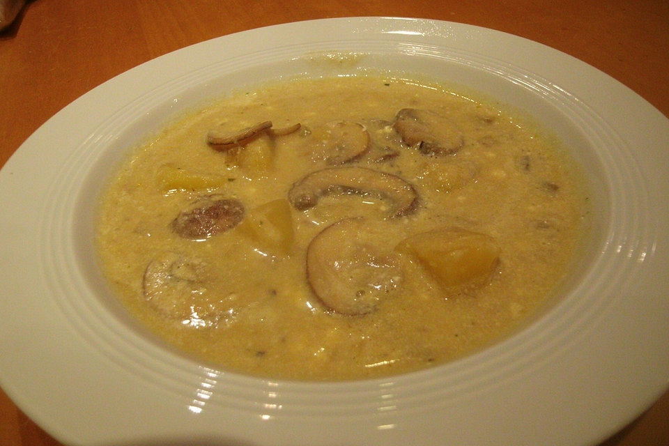 Kartoffel-Champignon-Cremesuppe