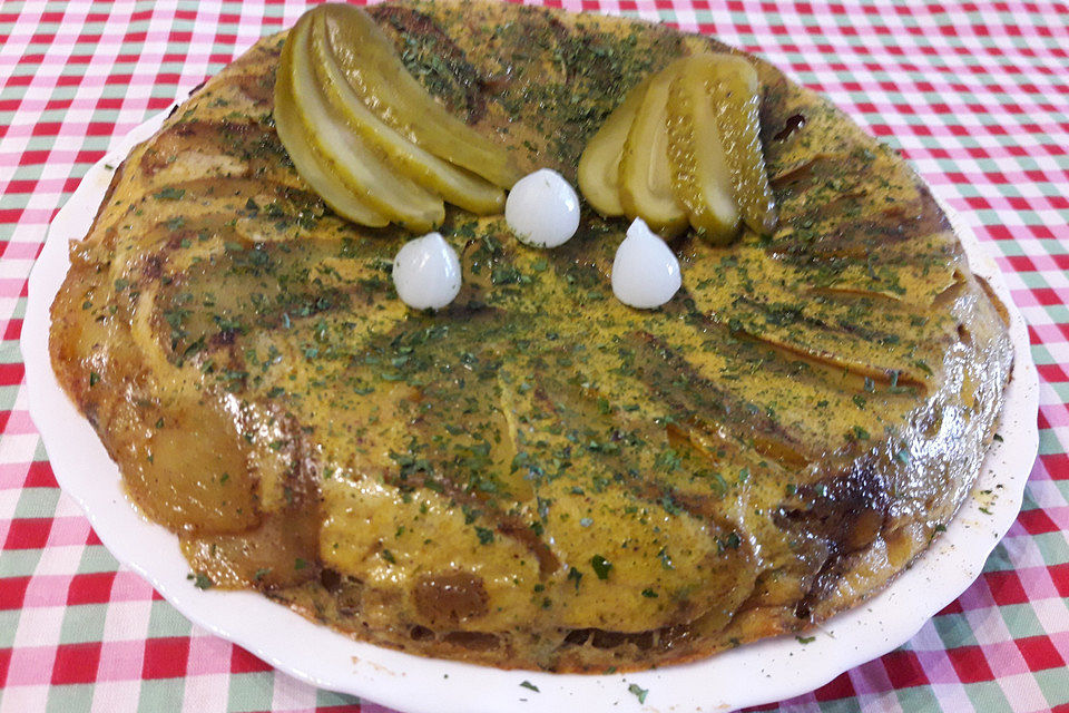 Omelett mit Parmesan und Wurst