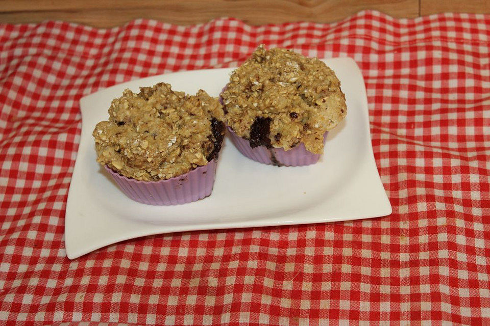 Frühstücksmuffins mit Banane und Haferflocken