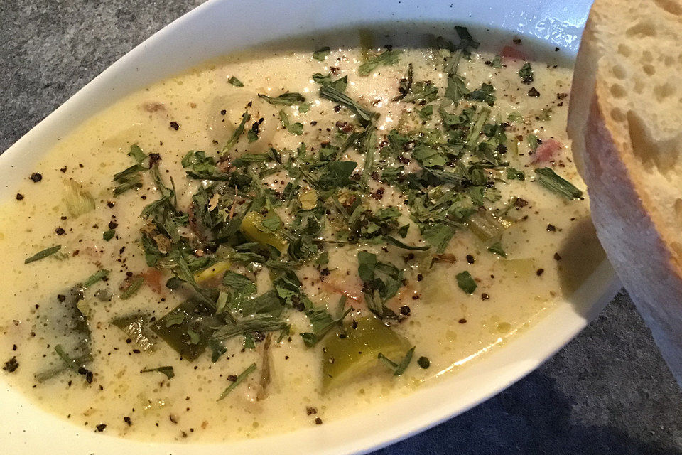 Käse-Lauch-Suppe mal anders nach Fiefhusener Art